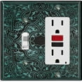 thumbnail image 1 of Metal Light Switch Plate Cover Black Teal French Victorian Frame FRA007, 1 of 13