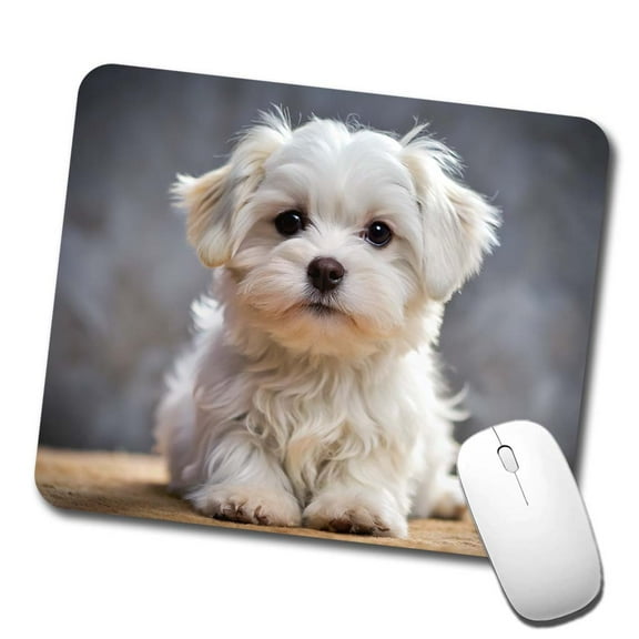 Maltese Dog Puppy Photo Mouse Pad Low Profile Gaming Mat