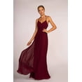 thumbnail image 3 of Women's Elizabeth K Long V Neck Pleated Dress Gl2606 Dusty Rose Pink Size XL, 3 of 5