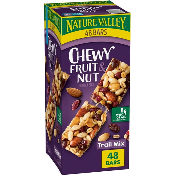 Nature Valley Chewy Fruit and Nut Granola Bars, Trail Mix Snack Bars,  48 ct, 57.6 OZ