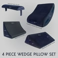 thumbnail image 5 of Luxe Casa B09H1JVFB1 Luxe Casa 4 Pcs Orthopedic Bed Wedge Pillow Set Blue Post Surgery, Relaxing, Back & Adjustable Head Support Cushion, 5 of 7