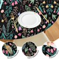 thumbnail image 4 of Pioneer Flower Floral Print Pattern Round Fitted Tablecloth with Elastic Edge,Dining Table Cover Waterproof,Outdoor Round Tablecloth for Camping,Dining,Indoor and Outdoor, 4 of 7