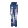 thumbnail image 2 of Vedolay Jeans Women 2023 High Waisted Wide Leg Jeans for Women,Pink M, 2 of 3