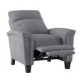thumbnail image 3 of Aragon Gray Chenille Upholstered Push Back Reclining Chair, 3 of 7