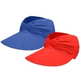 thumbnail image 2 of Harpily 2PC Unisex Visor Hat UPF 50+ Foldable Empty Top Wide Brim Open Top Ponytail Sun Blocking Hat for Outdoor Activities, 2 of 4