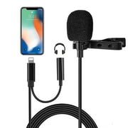 EASTIN Lavalier Lapel Microphone Compatible with iPhone,Professional Omnidirectional Mini Clip on MIC with Earphone Jack,for YouTube,Video Recording,Compatible with iPhone X/XR/XS/11/8/7/iPad