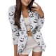 thumbnail image 1 of Chaqueta Elegante Tops adelgazantes versátiles exquisitos a la moda con estampado divertido de Halloween para mujer,blazer moda（Blanco， S), 1 of 5