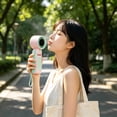thumbnail image 1 of Foldable Neck Hanging Mini Fan 3 In 1 Handheld Desktop Portable USB Rechargeable Stepless Speed Adjustable Cooling Fan, For Travel Commuting Office Study Outdoor Sports Users, 1 of 6