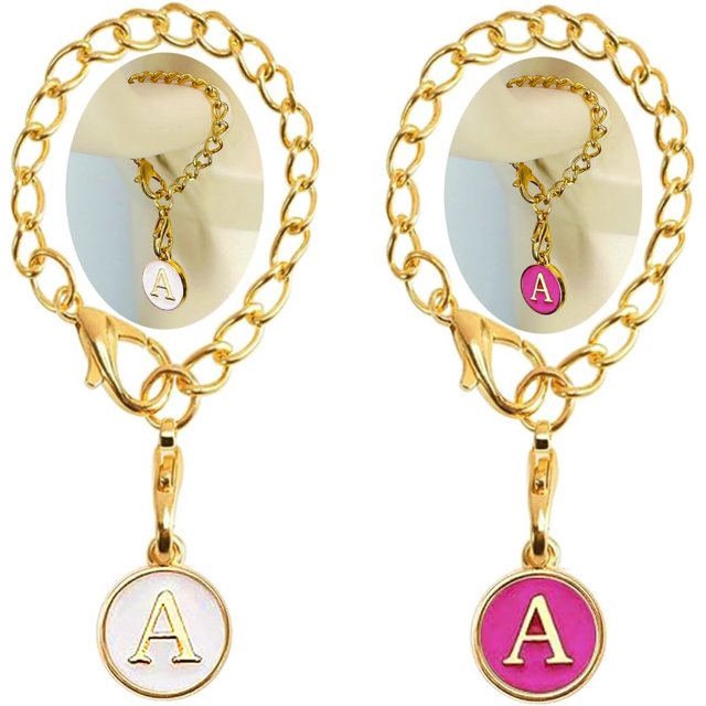 2 piezas de accesorios de dijes de letras iniciales AZ para taza Stanley, dije con mango de letra de identificación para vaso Stanley de 30 y 40 onzas, dije con letra de identificación con mango de ta