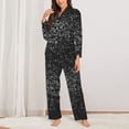 thumbnail image 2 of Yiaed Black And White Dotted Print Pajamas Women's Long Sleeve Sleepwear Soft Button Down Loungewear Pjs Lounge Set Nightwear Womens Pajama Pants-, 2 of 7