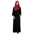 thumbnail image 1 of Bimba Vêtements Islamiques pour Femmes Longue Robe de Prière Maxi avec Hijab Imprimé Abaya en Rayonne Robe Musulmane à Boutons devant, 1 of 7
