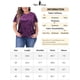 thumbnail image 5 of Camisetas de mujer de tallas grandes Agnes Orinda, camiseta de cuello redondo de manga corta, camiseta de terciopelo 2X morada, 5 of 5
