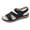 Black, variant on Women's Summer Casual Slide Sandals with Adjustable Straps & Cushioned Arch Support | Comfortable Beach Walking Shoes for Women, Breathable Vacation Footwear