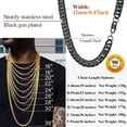 thumbnail image 3 of FindChic Chains Necklace for Men, 30inch 12mm Black Stainless Steel Cuban Link Chain Father's Day Christmas Jewelry Gifts for Him/Dad/Husband with Gift Box, 3 of 6
