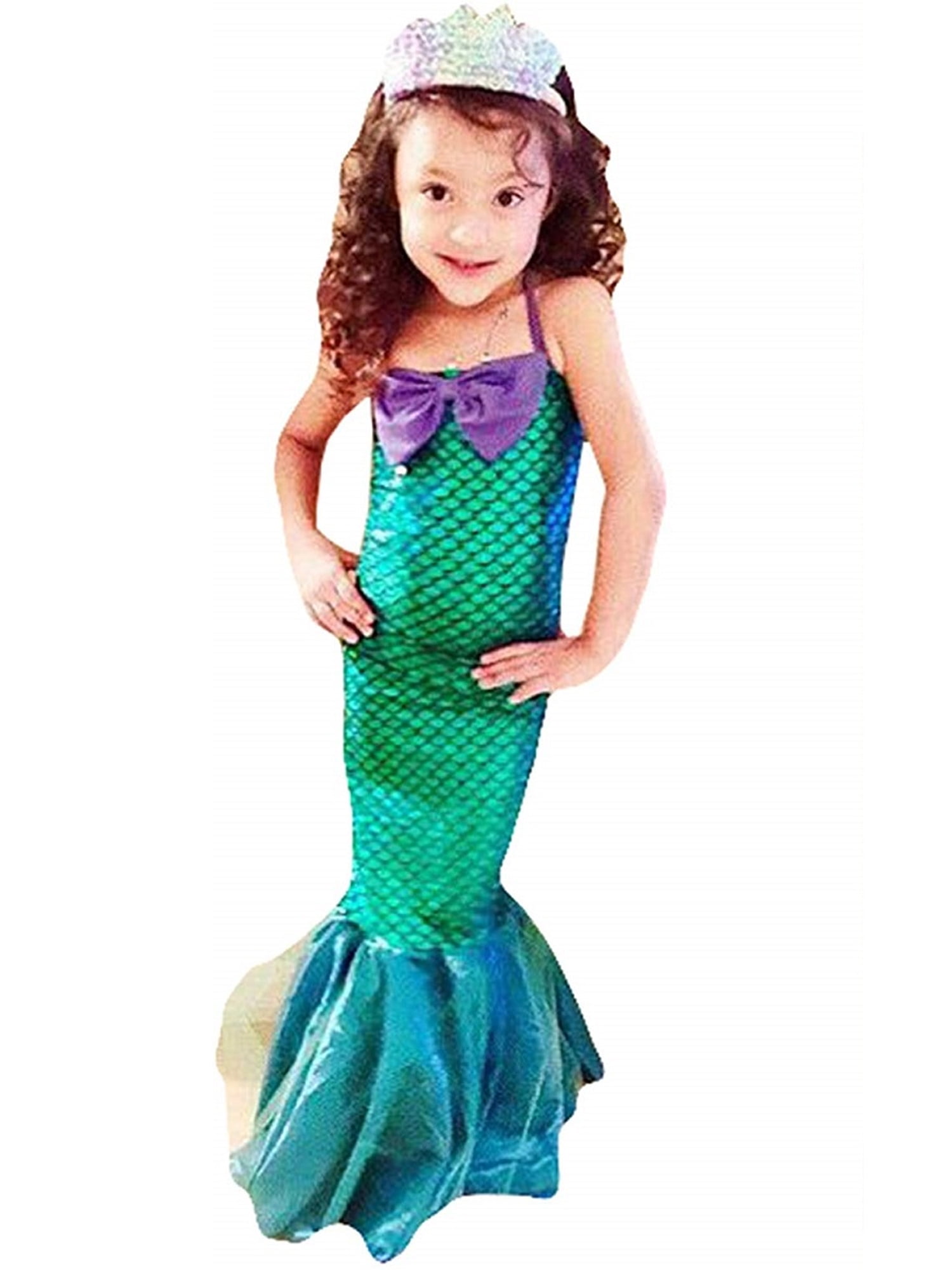 AmzBarley Girls Mermaid Tail Kids Swimmable Swimsuit Princess Ariel Dressing up Costume Child Fancy Party Dress Swimming Suit Swimwear Biniki Tankini Set 