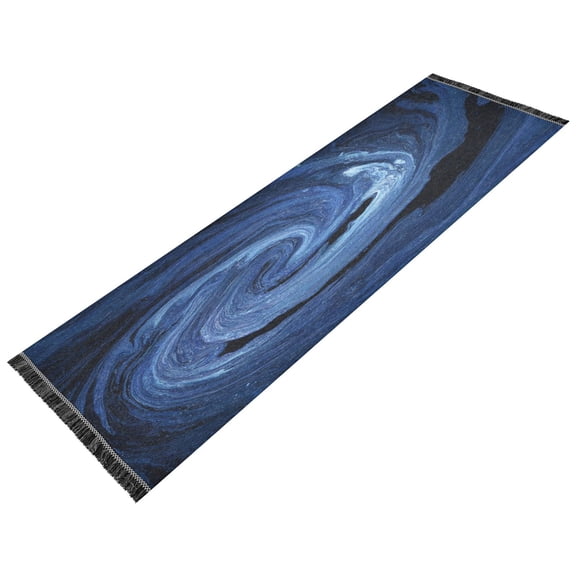 Vintage Modern Runner Rug,Non Slip Machine Washable 72"x23.5" Polyester Material Pet-Friendly Durable,Applicable to Entryway Rug Living Room Rug Deep Blue and White Intertwined