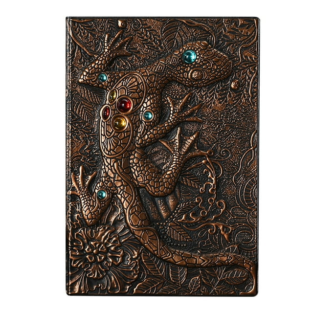 Pompotops Carnet à Motif Lézard Couverture Rigide Bloc-Notes Rétro en Liquidation