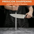 thumbnail image 3 of Commercial Chef Pro Chef Knife 8 inch Blade with Triple Rivet Ergonomic G10 Handle with Knife Sharpener - 7Cr17Mov High Carbon Stainless Steel Forged Chef's Knife Razor Sharp Full Tang Sharp Japanese, 3 of 8