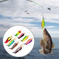 Metal Fishing Spoon Lures with Feather Tail and Hook Cover for Cast Use ...