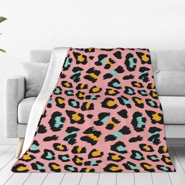 Balery Leopard Manta de Felpa Suave y Acogedora – Cobija de Franela Aterciopelada para Cama, Lavable y Cálida para Sofá, Mascotas, Transpirable-40"x30"