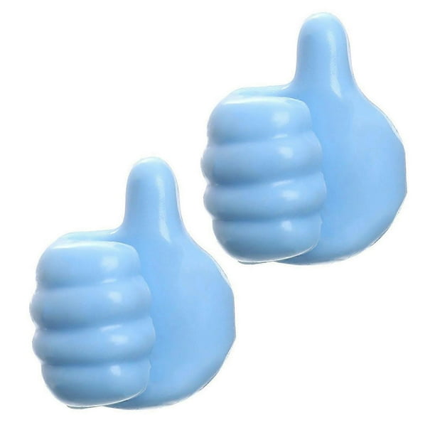 2pcs Creative Thumb Wall Hook, Multifunction Self-Adhesive Cable Organizer Clips, Cute Thumb Holder for Desk Wall Key