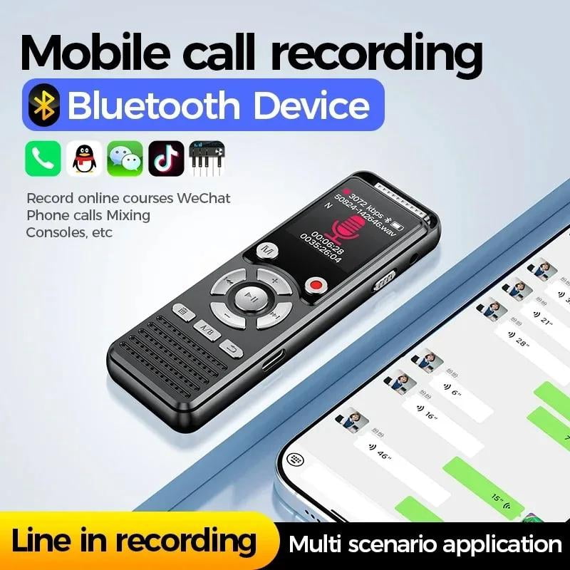 64GB Mini Voice Recorder Professional - HD Noise Reduction, Bluetooth Call Recording, Voice Activated, for Lectures/Interviews/Meeting