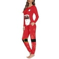 thumbnail image 2 of Renewold Fashion Adult Long Sleeve Pajamas Women Snug-Fit Crew Neck Shirt Loungewear Pullover Tops and Pants 2 Pieces Christmas Santa Indoor Sleepwear Soft Pj Sets,Size S, 2 of 4