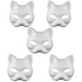 thumbnail image 1 of Diy White Paper Mask Fox Cat Face Pulp Máscara pintada a mano en blanco para Dance Party Festival Performance Halloween kaili Sencillez, 1 of 5