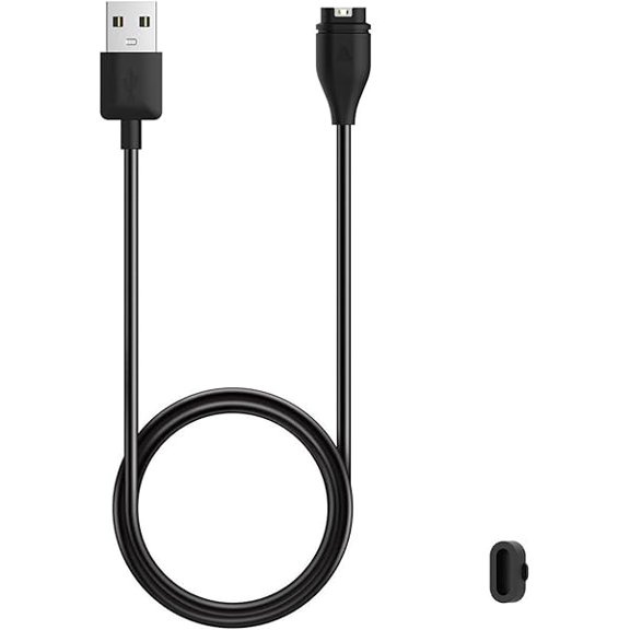 Charger for Garmin Vivoactive 6/5/4/4s/3, Replacement USB Charging Cable with Black Dust Plug for Garmin Watch(1)