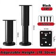 thumbnail image 2 of Adjustable Height Furniture Support Legs for Bed Frame for Bed/Sofa/Cabinet/Couch/Table Black 18-30cm,1 x supporting leg 4 x screws 1 x cover plate,Black, 2 of 4