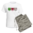 thumbnail image 5 of CafePress - Peace Love Pool Women's Light Pajamas - Women's Short Sleeve Print T-Shirt and Pants Light Cotton Pajama Set, 5 of 7