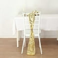thumbnail image 5 of BalsaCircle 5 Gold Tulle Chair Sashes with Leaf Vine Embroidered Sequin Wedding Party Events Reception Decorations Supplies, 5 of 7