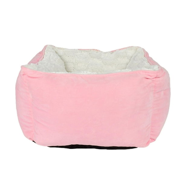 Agregue terciopelo para mantener el calor en la cama Snooze Relieve inferior extraíble redondo lavable Rosa Jinwen cama de cachorro de calentamiento
