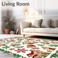 thumbnail image 2 of ODIKA 5'x7' Machine Washable Non-Slip Area Rug, Classic Yuletide Gingerbread Village with Evergreen Branch Borders High Traffic Rug, Beige, 730602, 2 of 7