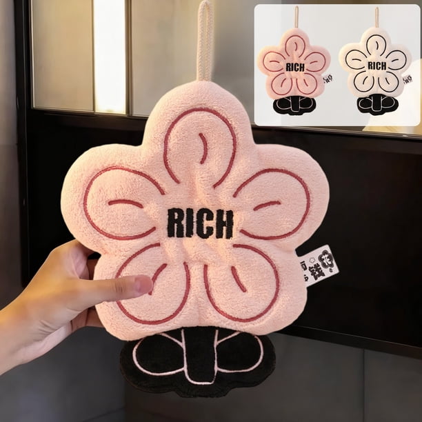 Toalla De Mano De Fibra De Poliéster Toallas de cocina y baño gruesas de color rosa, suaves y absorbentes, paquete de 1 JASKFLY