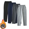 thumbnail image 4 of QUDDERR Toddler Kids Straight Sweatpants Boys Girls Fleece Jogger Pants Padded Thick School Uniform Pants 5-19T Winter Elastic Waist Thick Trousers for Youth, 4 of 8