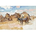 thumbnail image 2 of Sargent, John Singer 14x11 Gold Ornate Wood Framed with Double Matting Museum Art Print Titled - Mules and Ruins September, 2 of 4