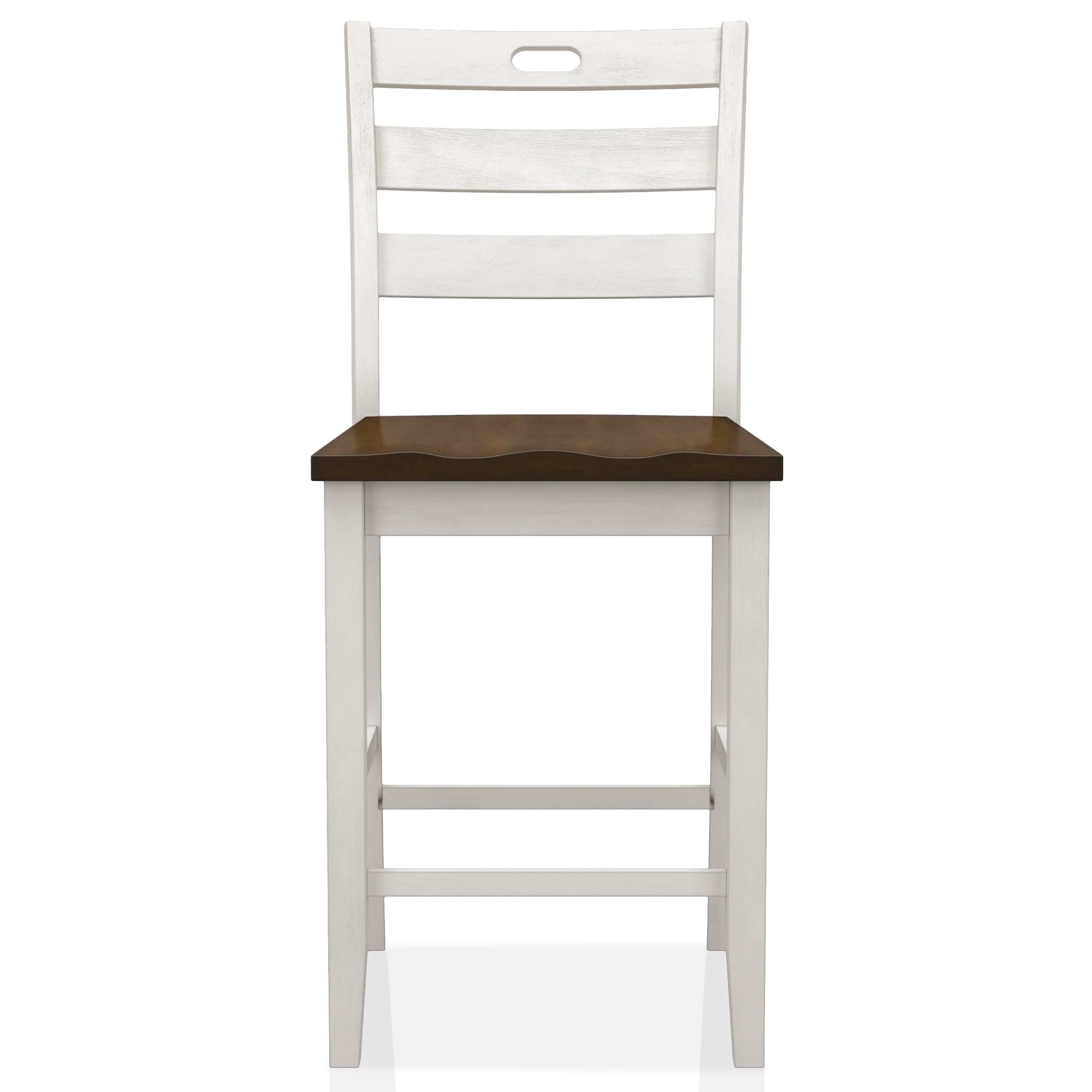 Furniture of America Donia Wood Counter Chair- Set of 2, Sea White