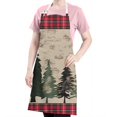 thumbnail image 5 of Red and Green Christmas Apron-Garden Aprons for Women with Pockets-Cotton Linen Waterproof Kitchen Cooking Gardening Aprons Adjustable for Kitchen,Cooking,BBQ and Salon 32"x27", 5 of 7