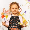 thumbnail image 3 of Witch Pumpkin Halloween Pattern Kids Aprons for Girls and Boys,Adjustable Neck Strap Toddler Aprons for Kids Cooking Baking, 3 of 7