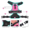thumbnail image 3 of PHOEPET 2019 arnés para perro sin tirones, chaleco reflectante ajustable, con asa de entrenamiento + 2 ganchos de metal para correa + 3 hebillas de cierre + 4 hebillas deslizantes (L, rosa), 3 of 5