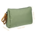 thumbnail image 2 of Small Makeup Bag for Purse Travel Handy Mini Portable Cosmetic Bag for Women Dark Green Beige, 2 of 8