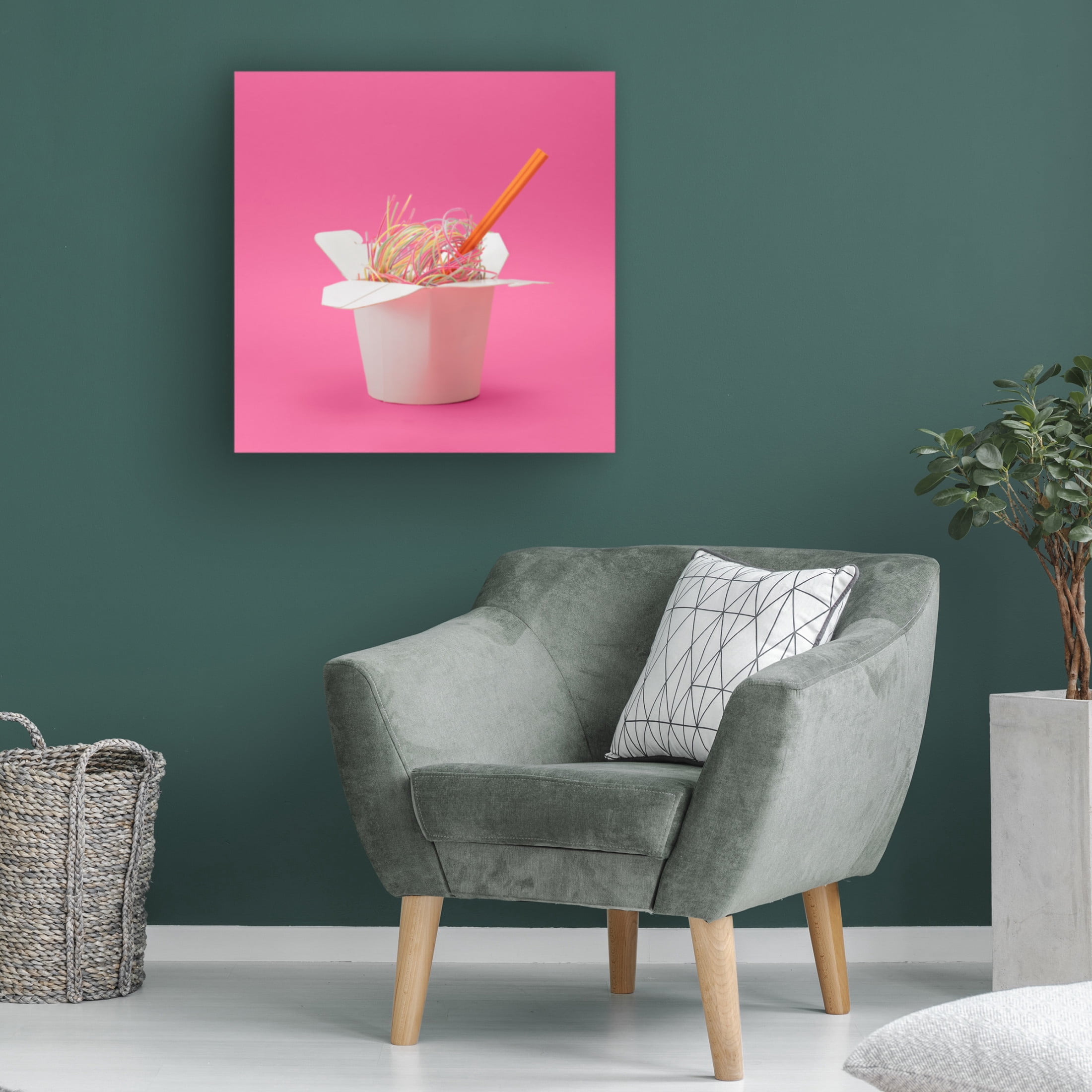 Canvas Wall Art - Julia Ramiro 'Scobidou Noodles' Wall Art for Living Room, Bedroom, or Office Décor by Trademark Fine Art - 18 x 18 Inches