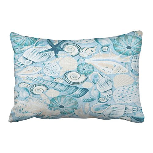 Pillow Covers Style cushion cover blue sea throw pillow case decorative beach decor shell 11 