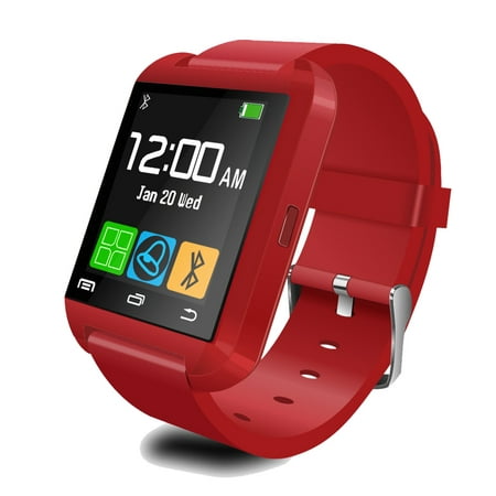 Premium Red Bluetooth Smart Wrist Watch Phone mate for Android Samsung HTC LG Touch Screen Blue Tooth Smart Watch for Kids for Adults Amazingforless (Best Find My Phone App For Android)