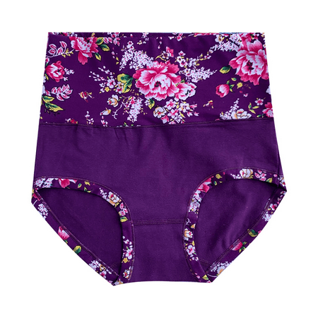 Fulorrnie Underwear for Women Plus Size Briefs High Waisted Comfort Panty Cute Elastic Waist Flat Seams Breathable Panties  Purple  One Size
