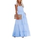 thumbnail image 1 of Txlixc Mujeres Verano Maxi Vestido Adultos Sexy Sin Mangas Tie-up Spaghetti Straps Rayas Vestido de Una Pieza Vacaciones Txlixc  Estilo de ocio, 1 of 9