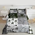 thumbnail image 2 of Homewish Boho Cowgirl Cowboy Full Size Comforter Sets for Adult, Hippie Western Cabin Bedding Comforter Set, Grey Green Plaid Reversible Bedding Sets, Ultra Soft Bedroom Decor, 3-Piece, 2 of 8