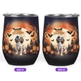 thumbnail image 2 of Mummy English Springer Spaniel Happy Halloween with Pumpkins Bats Spooky Fun 12oz Stainless Steel Wine Tumbler Insulated Cup with Lid Springers Dog Lover Gifts - 00019, 2 of 5
