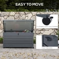 thumbnail image 3 of Coffre de Rangement de Jardin Imperméable Gris Foncé de 82 Gallons avec Roues et Couvercle - Contenant pour Patio Extérieur et Jardin - 47,2 Pouces x 24,4 Pouces, 3 of 7